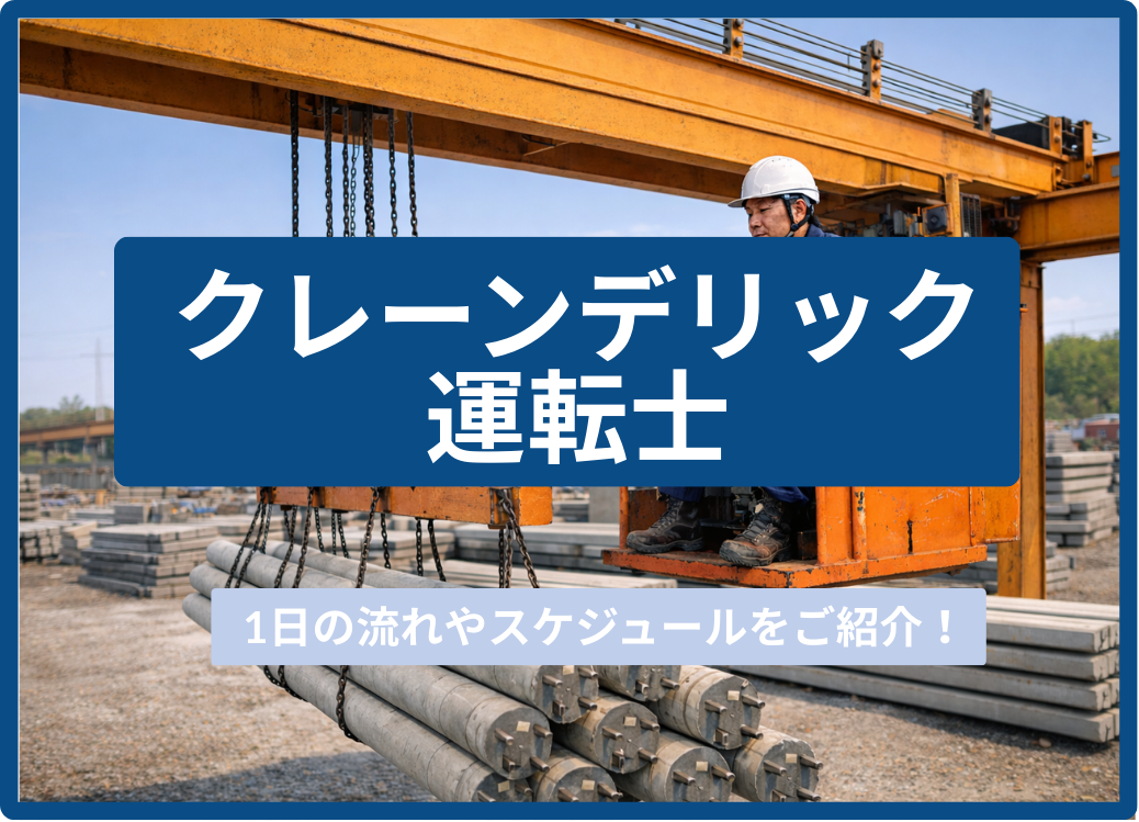 クレーンデリック運転士としてのお仕事。1日の流れやスケジュールをご紹介！