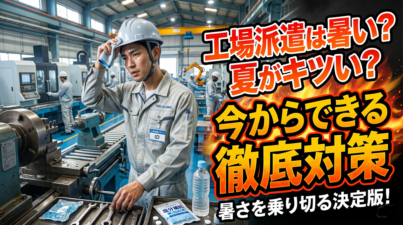 工場派遣は暑い？夏がキツい？今からできる徹底対策