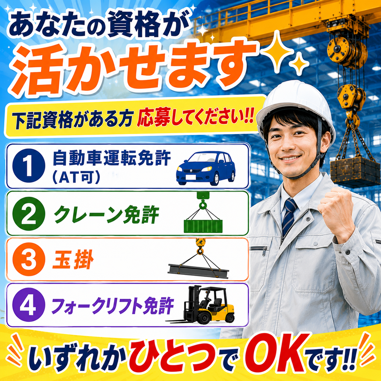 派遣社員 製造工場スタッフ 組立 加工 検品 仕分け 倉庫内作業 材料投入 鋳造・鍛造 フォークリフト ピッキング 北陸・甲信越の求人情報イメージ1