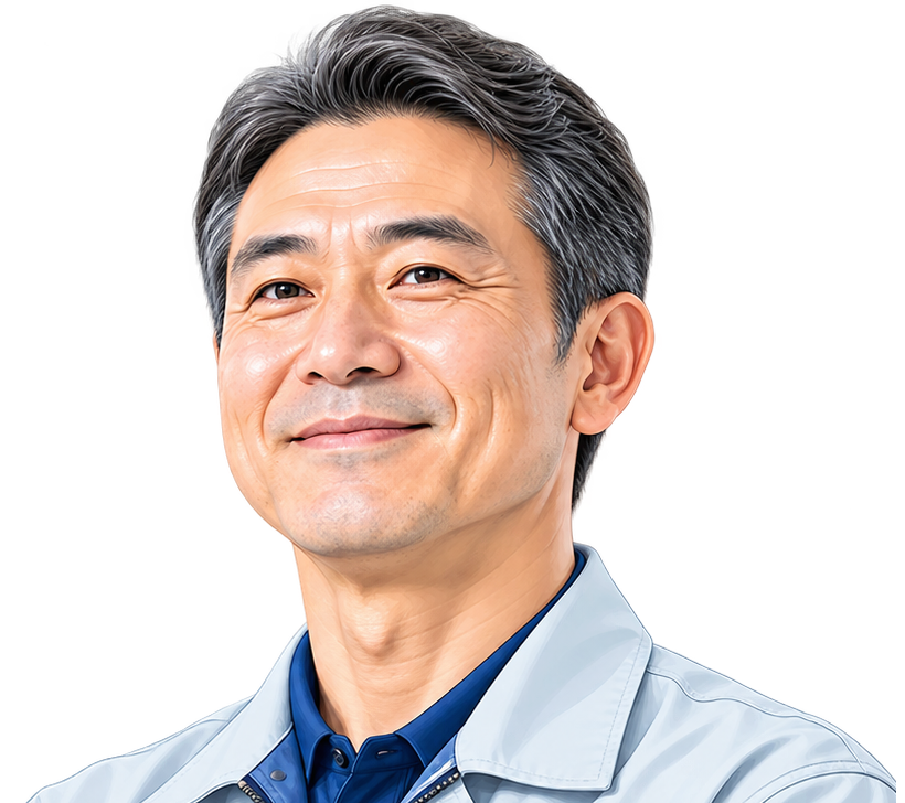 55歳男性スタッフのイラスト